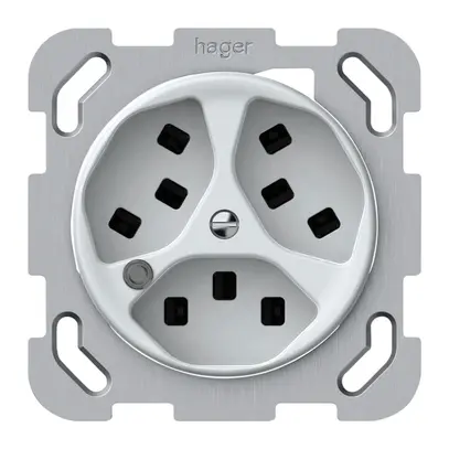 Presa INC origin 3×tipo 23 lum.verde 16A 230V 77×77mm bianco 