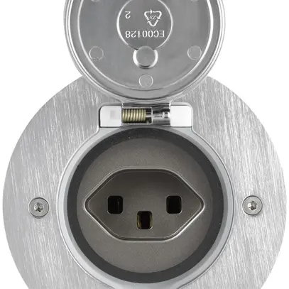 Prise de sol Platinum rond 1×type 23, acier fin brossé 