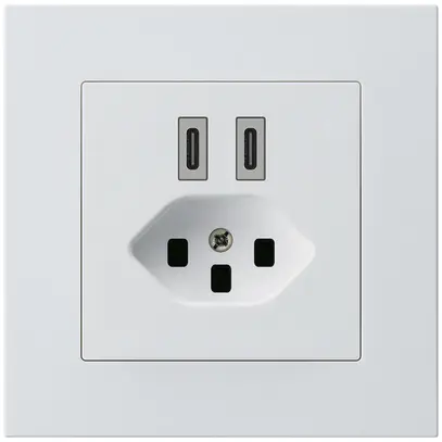 Presa di carica USB INC Hager kallysto.pro C-C 20W+T23 5V 94×94mm bianco 