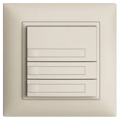 Pulsante KNX RGB INC EDUE FMI, 250mW, s.LED, c.carta, 3×pulsante, 1×tasto, crema 