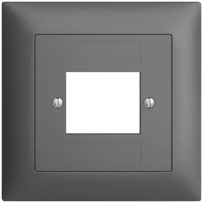 Kit frontale EDIZIOdue grigio scuro 88×88mm 4×RJ45 