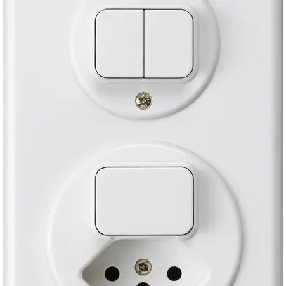 Combinaison ENC I-I basico S3+3 avec interrupteur/interrupteur+prise T13 blanc 