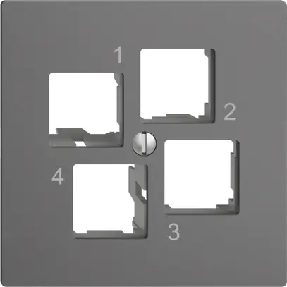 Kit di montaggio Edue EASYNET S-One, per 4×RJ45, uscita dritta, grigio scuro 