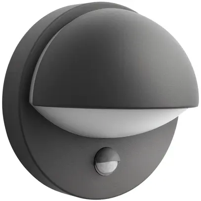 Applique Philips June PIR E27 1×12W IP44 195×135mm anthracite 