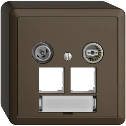 Prise multimédia AP EDIZIOdue FX.54 EASYNET 15dB, p.2×RJ45 S-One, coffee 