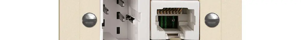 Prise ENC xDSL RJ45/TT83 crema ITplus EDIZIOdue, avec filtre 