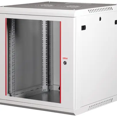 Coffret mural 19" ROLINE Basic Plus 600×645×600mm 12UH 1×porte acier gris 