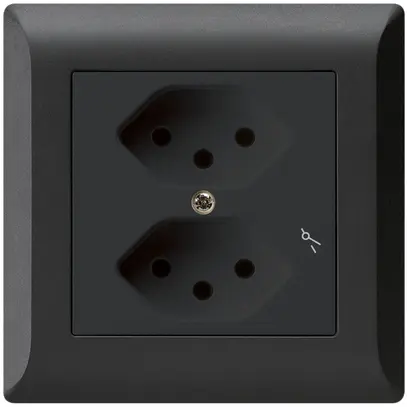 Presa INC kallysto.line 2×T13/1 nero con protezione bambini 