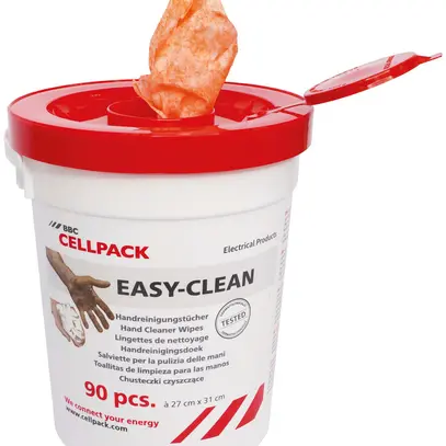 Lingettes pour le nettoyage des mains Cellpack EASY-CLEAN en bidon à 90 pièces 