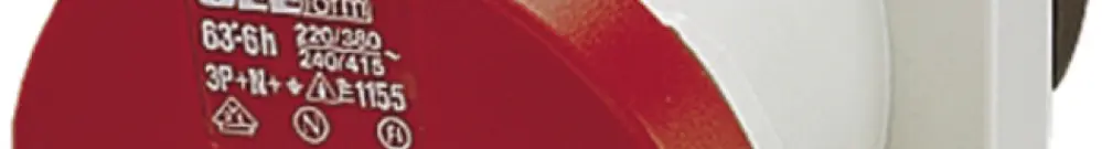 Prise INC Mennekes 63A 3LNPE rouge 