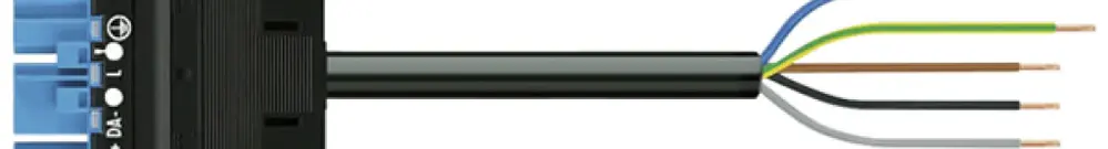 Câble de raccordement MIDI 5×2.5mm² 20A 400V 2m cod.I fiche-libre bleu Cca 