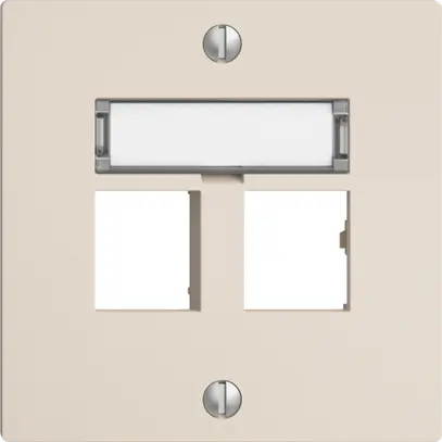 Kit montaggio EDIZIOdue uscita dritta, per 2×RJ45 freenet, crema 