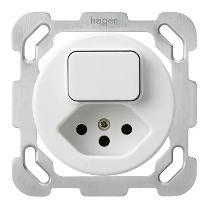 Inserto per combinazione INC I basico 6+tipo 13 bianco con placca di fissaggio 