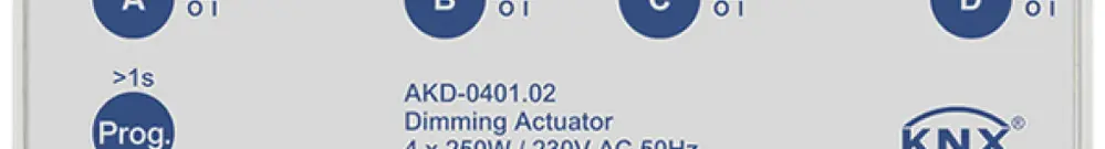 REG-Dimmaktor KNX MDT AKD-0401.02 4-Kan 250W 230VAC 6TE 