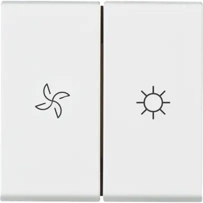 Interr. a bilico ventilatore INS MOS 3+3/1L bianco 2moduli 