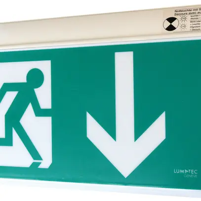 Luminaire de secours LED Lumatec A2 L3RW1/1-TA-IP65, autonomie 1h, mural/plafond 