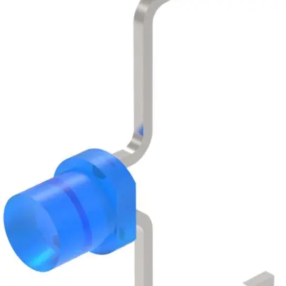 LED single EAO T1 Bi-Pin gebogen, 3.0VDC, 20mA, bleu 