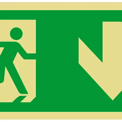 Panneau de signalisation de secours AWAG flèche vers le bas 400mm 
