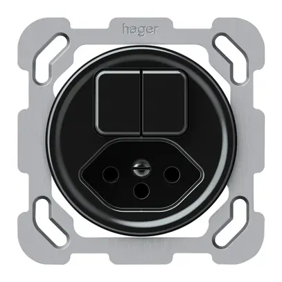 Combinazione INC origin 2×tasti 2CO+T13 1P 0<1 10A 230V 77×77mm nero 