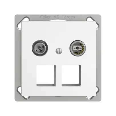 EB-Multimediadose 4dB EDIZIOdue FM.TE, Stichdose, f.2×RJ45 Keystone, weiss 