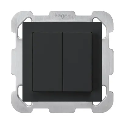Poussoir ENC kallysto 2×A-R/1P noir avec plaque de fixation 