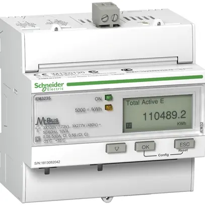 Compteur d'énergie AMD Schneider Electric iEM3235 MID 3P+N TC M-Bus imp./export 