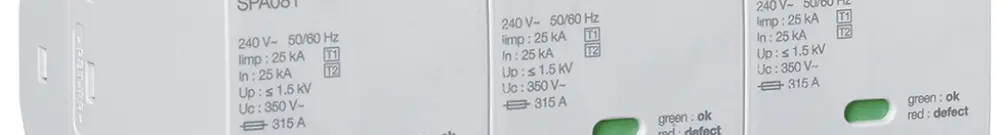 Déflecteur combiné Hager SPD TN-C 3L 400V 25kA 1.5kV 6UM 