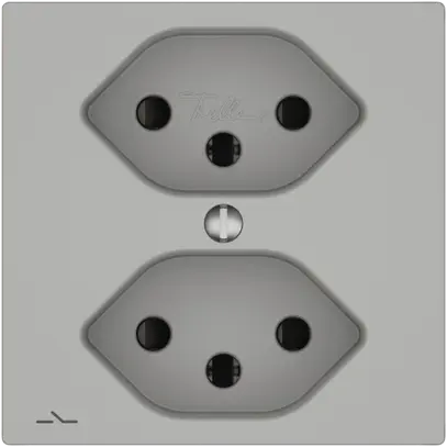 Presa EDIZIO.liv SNAPFIX® 2×T13 1×S con shutter grc 