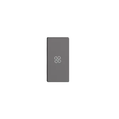 Pulsante 1/2 INC horiz. Edue Wiser simbolo ventilatore grigio scuro 