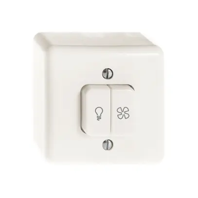 Interruttore AP per luce e ventilazione FH 3/3/1L bianco 