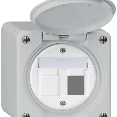 Kit di montaggio AP robusto IP55 piatto grigio per 2×Keystone 