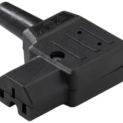 Presa d'apparecchi tipo C15 ELBRO 10A 230VAC angolare max.120°C nero IP20 
