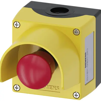 Pulsante a fungo Siemens SIRIUS ACT, 2R, collare, plastica rosso/giallo 