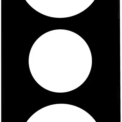 Plaque de recouvrement 3×1 58-43-58mm noir 