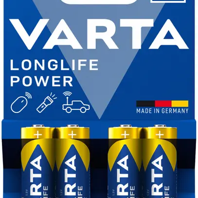 Pile alcaline VARTA Longlife Power AA blister à 4 pièces 