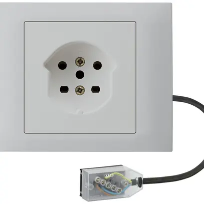 Prise INC kallysto T15 gris clair, pour câble plat Technofil 