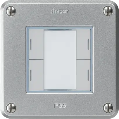 Poussoir ENC robusto A KNX 4× LED RGB s/e-link aluminium 