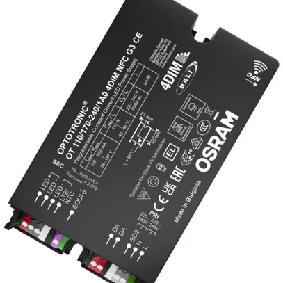 Alimentazione LED Osram OT 110W 55…157V 150…1050mA DALI 133×77×40mm 