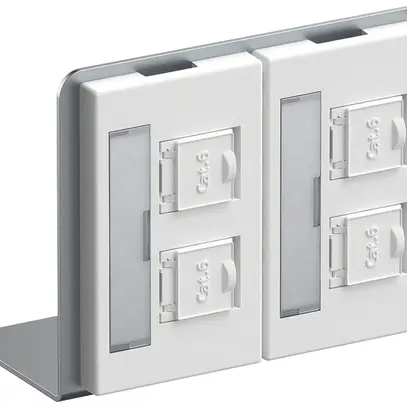 Support équerre Hager avec 2×FLF et 4×RJ45 Cat.6 non blindé blanc 