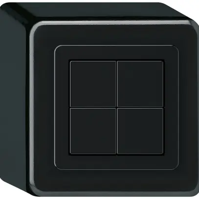Pulsante KNX AP Hager BA basico Q quadruplo 88×88mm nero 