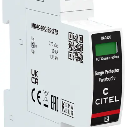 Scaricatore di sovratensione Citel DAC40CS-20-275, tipo 2, 2 poli 