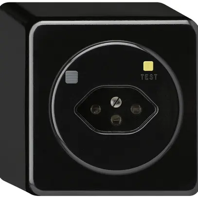 Presa AP basico T13 FI 30mA nero 