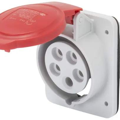 EB-Steckdose CEE GEWISS 32A IP44 4P 6h 415V Schraubklemmen Ø71×176mm rot 