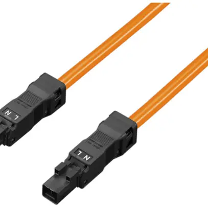 Câble de raccordement Rittal SZ 2500.450 fiche/prise 2P 240V PVC orange 1m 5pcs 