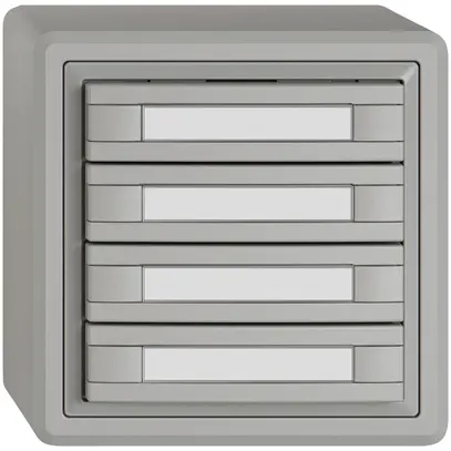 Poussoir KNX RGB AP EDIZIO.liv SNAPFIX® capteur temp.s.LED étiqu.8× comm.1T grc 