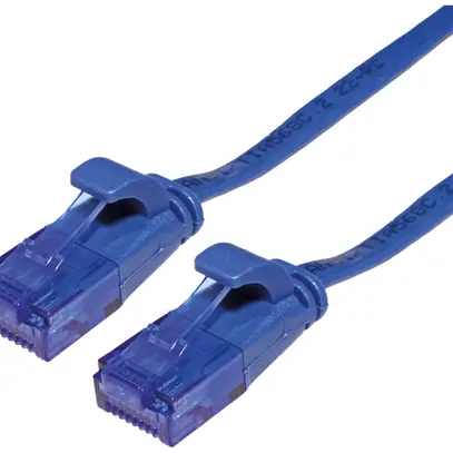 Cavo patch RJ45 VALUE cat.6A U/UTP AWG32 PVC piatto blu 3m 