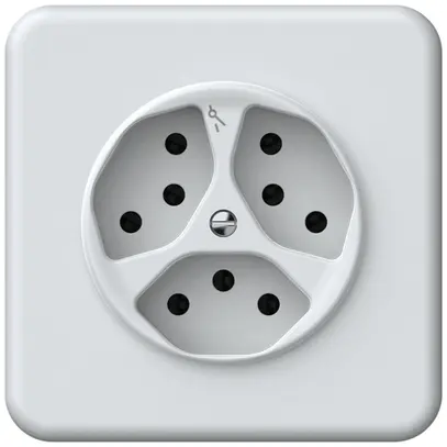Presa INC origin 3×tipo 13 1×S 10A 230V 92×92mm bianco 