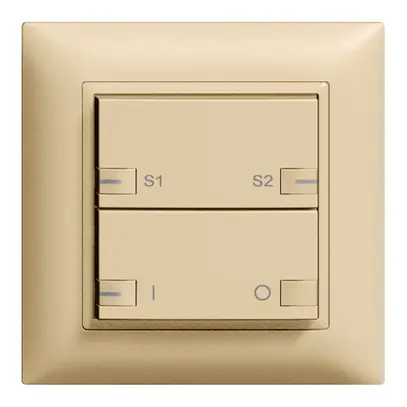 Poussoir ENC ZEP ON-OFF scène 1c/2t avec LED EDIZIOdue sand 