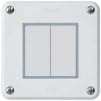 Pulsante KNX Hager BA robusto A doppio 86×86mm bianco 