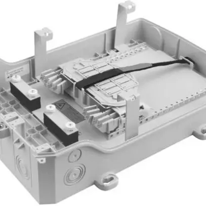 HAK o 40 V2 complètement équipé avec 5 modules à 8 cassettes d'épissures 